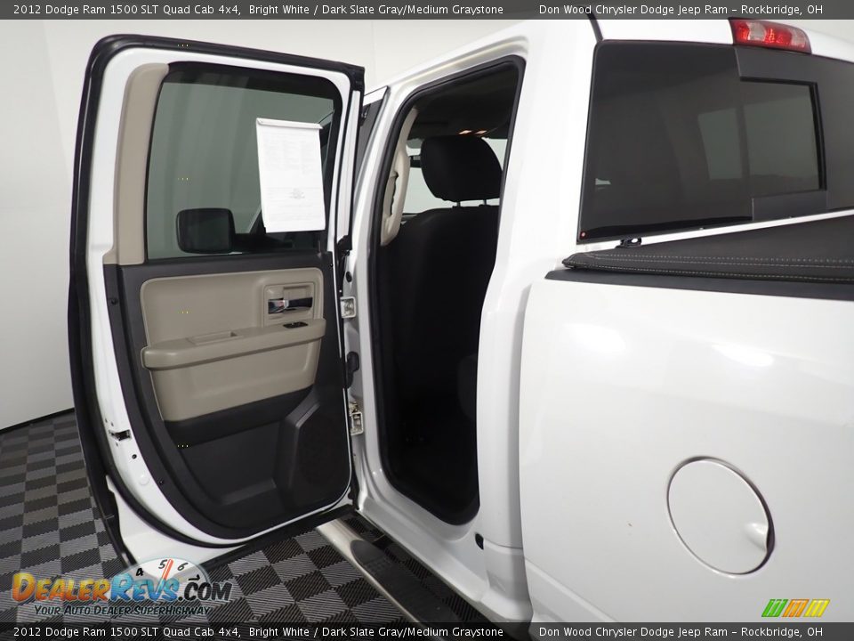 2012 Dodge Ram 1500 SLT Quad Cab 4x4 Bright White / Dark Slate Gray/Medium Graystone Photo #26