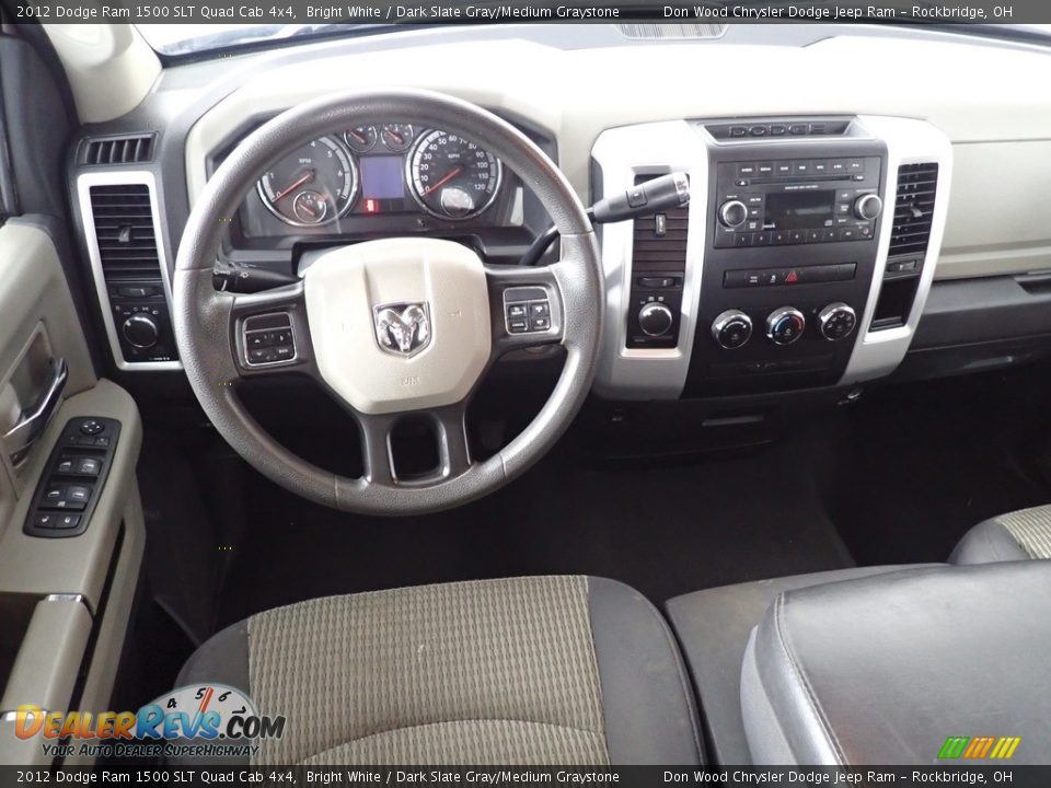 2012 Dodge Ram 1500 SLT Quad Cab 4x4 Bright White / Dark Slate Gray/Medium Graystone Photo #29