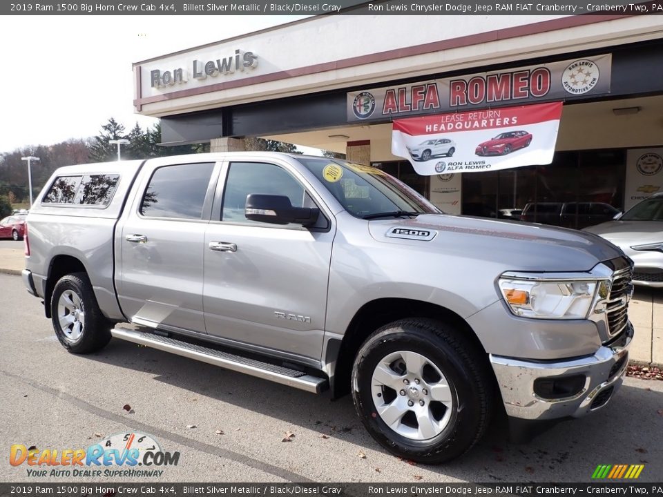 2019 Ram 1500 Big Horn Crew Cab 4x4 Billett Silver Metallic / Black/Diesel Gray Photo #9