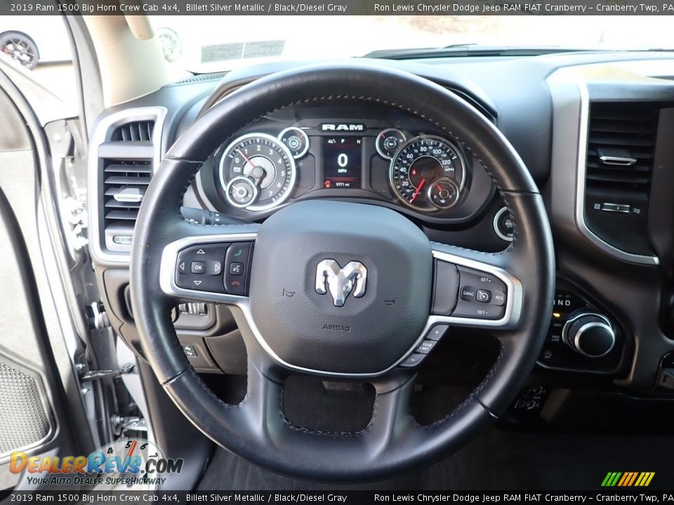 2019 Ram 1500 Big Horn Crew Cab 4x4 Billett Silver Metallic / Black/Diesel Gray Photo #17