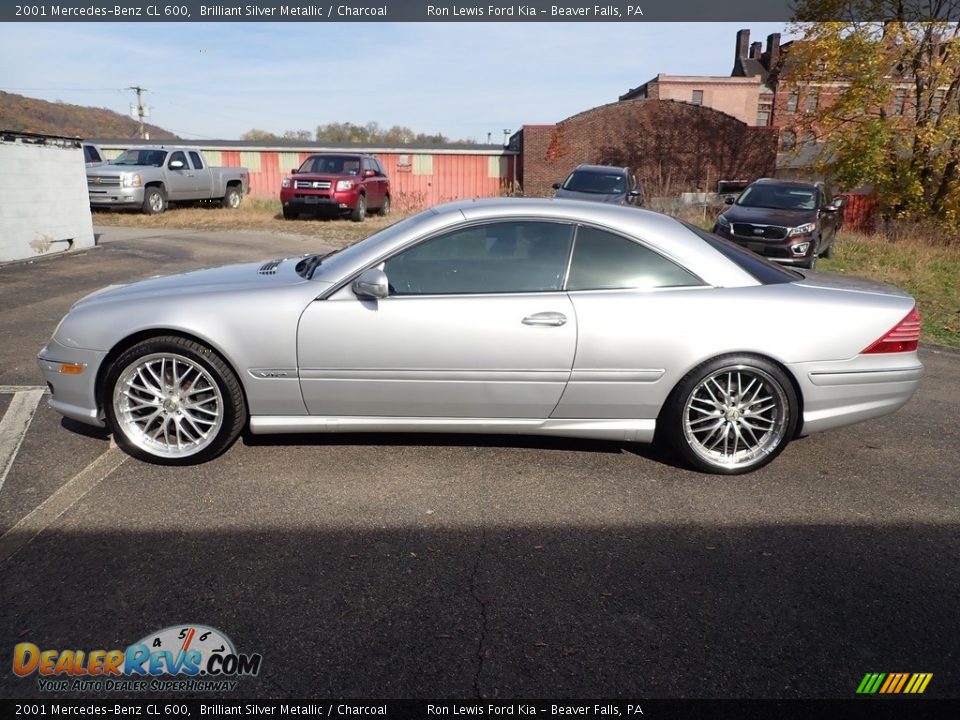 2001 Mercedes-Benz CL 600 Brilliant Silver Metallic / Charcoal Photo #6