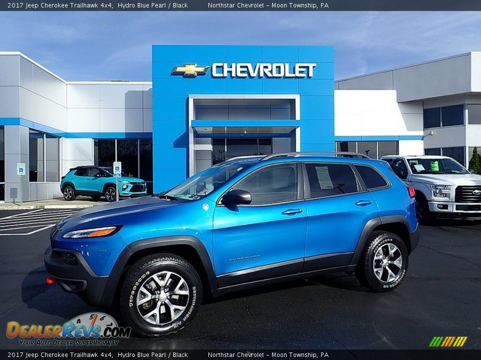 2017 Jeep Cherokee Trailhawk 4x4 Hydro Blue Pearl / Black Photo #1