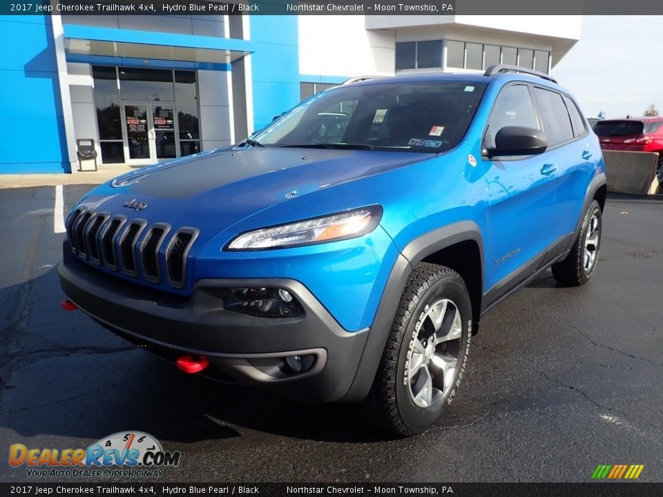 2017 Jeep Cherokee Trailhawk 4x4 Hydro Blue Pearl / Black Photo #2