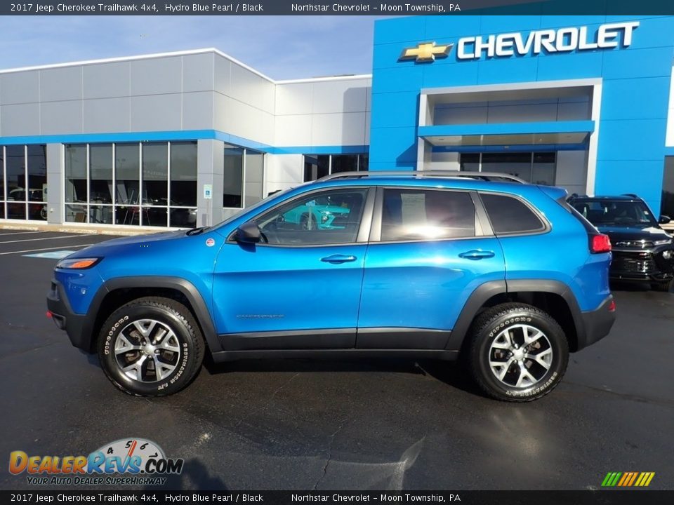 2017 Jeep Cherokee Trailhawk 4x4 Hydro Blue Pearl / Black Photo #3