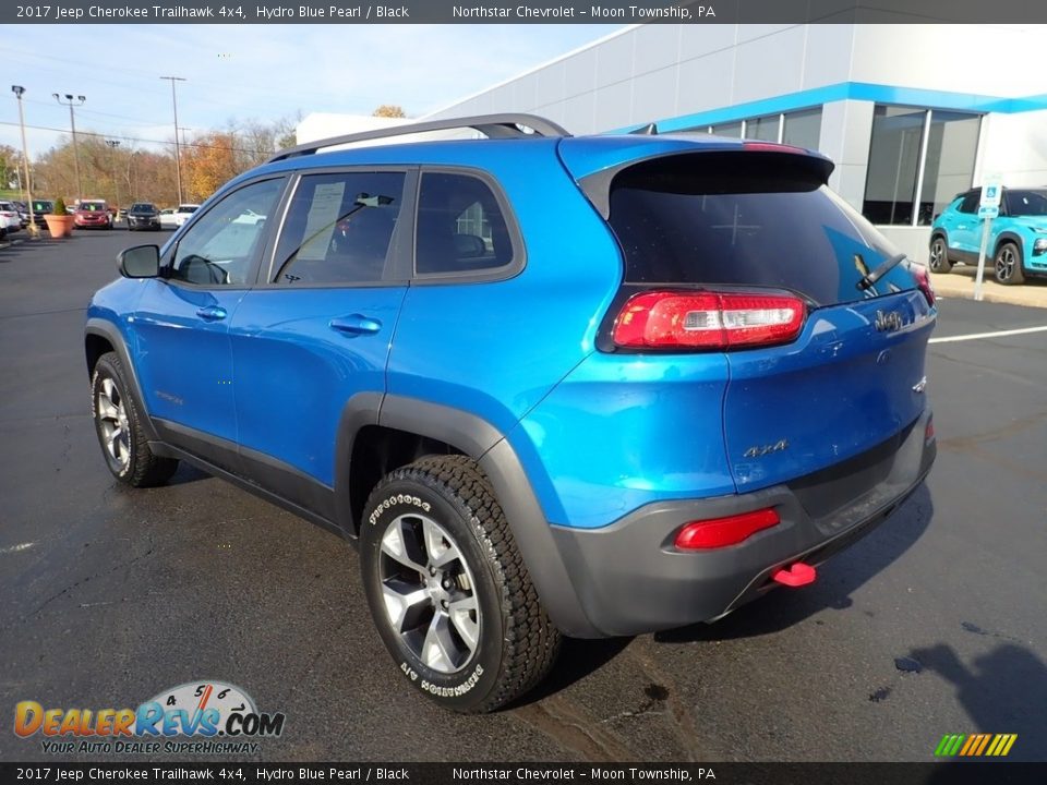 2017 Jeep Cherokee Trailhawk 4x4 Hydro Blue Pearl / Black Photo #4