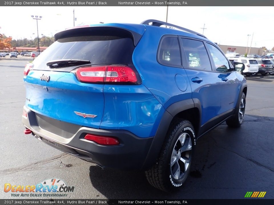 2017 Jeep Cherokee Trailhawk 4x4 Hydro Blue Pearl / Black Photo #8