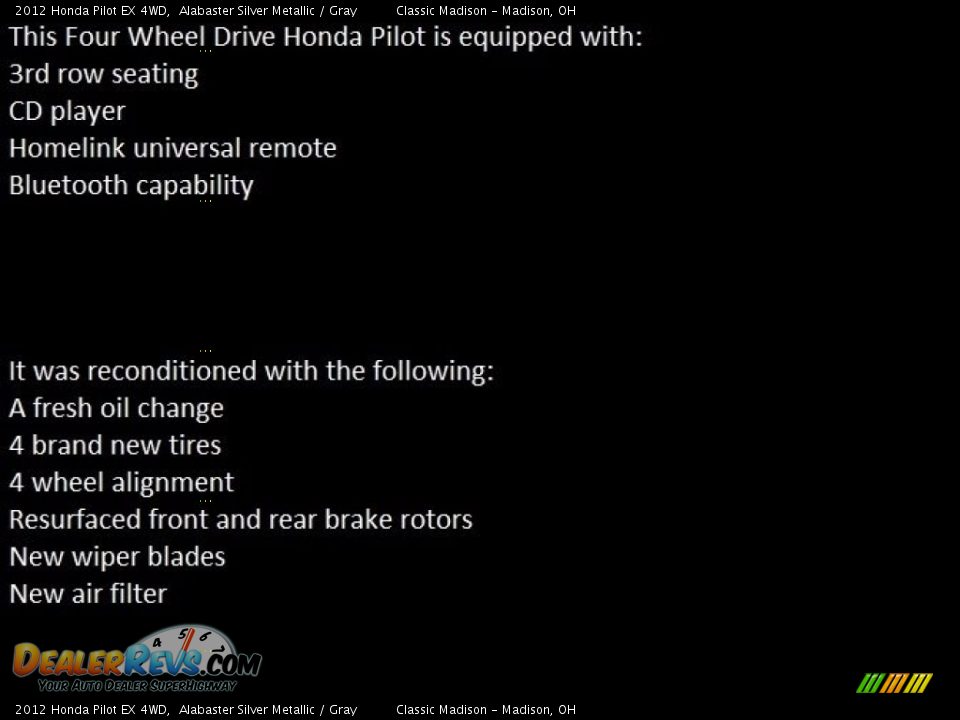 2012 Honda Pilot EX 4WD Alabaster Silver Metallic / Gray Photo #2