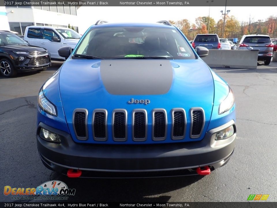 2017 Jeep Cherokee Trailhawk 4x4 Hydro Blue Pearl / Black Photo #13