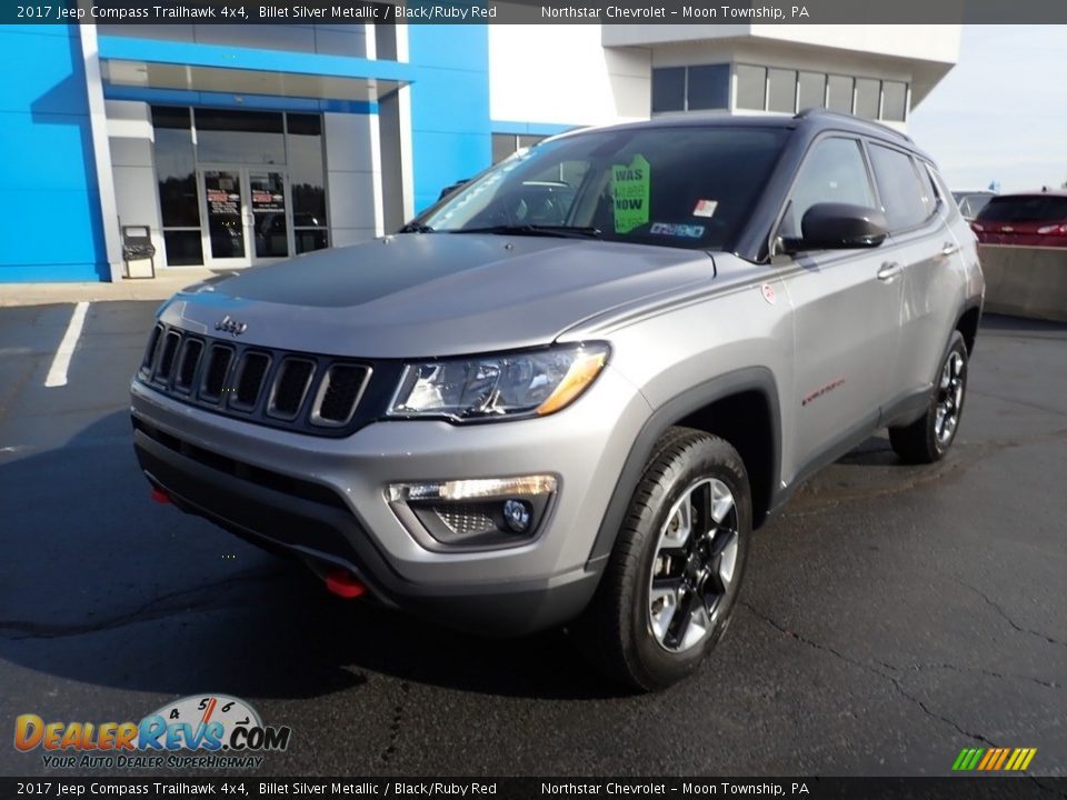 2017 Jeep Compass Trailhawk 4x4 Billet Silver Metallic / Black/Ruby Red Photo #2