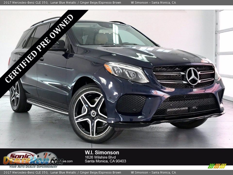 2017 Mercedes-Benz GLE 350 Lunar Blue Metallic / Ginger Beige/Espresso Brown Photo #1