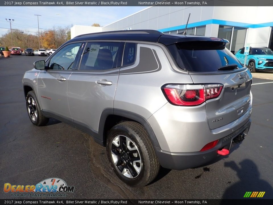 2017 Jeep Compass Trailhawk 4x4 Billet Silver Metallic / Black/Ruby Red Photo #4