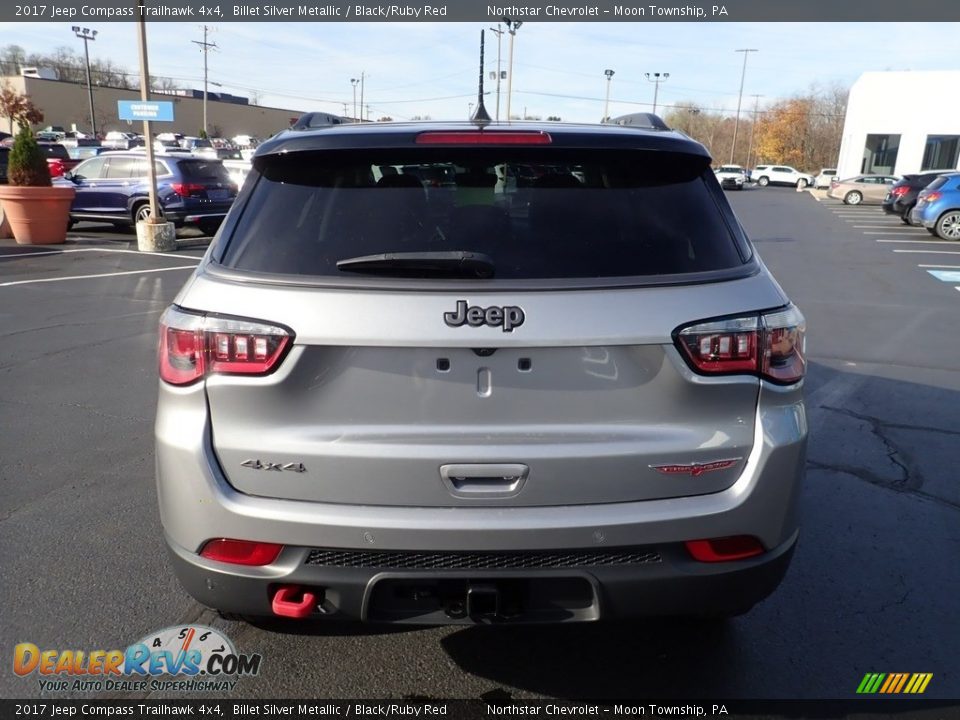 2017 Jeep Compass Trailhawk 4x4 Billet Silver Metallic / Black/Ruby Red Photo #6