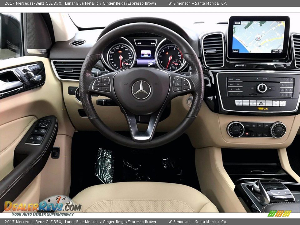 2017 Mercedes-Benz GLE 350 Lunar Blue Metallic / Ginger Beige/Espresso Brown Photo #4