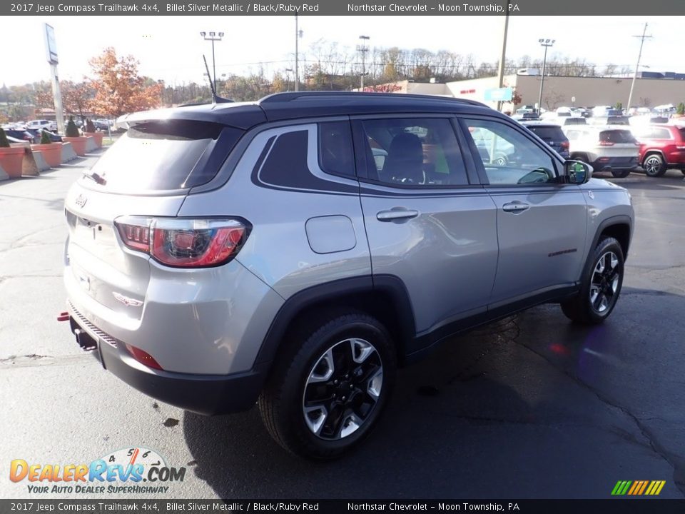 2017 Jeep Compass Trailhawk 4x4 Billet Silver Metallic / Black/Ruby Red Photo #9