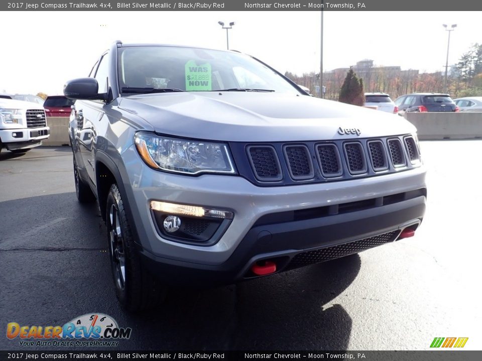 2017 Jeep Compass Trailhawk 4x4 Billet Silver Metallic / Black/Ruby Red Photo #12