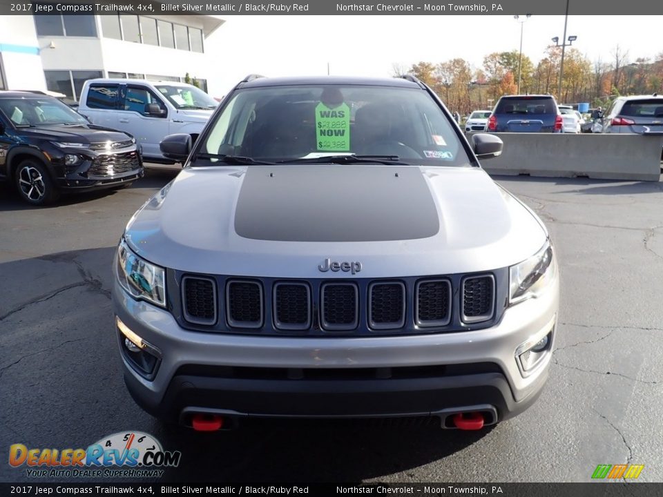 2017 Jeep Compass Trailhawk 4x4 Billet Silver Metallic / Black/Ruby Red Photo #13