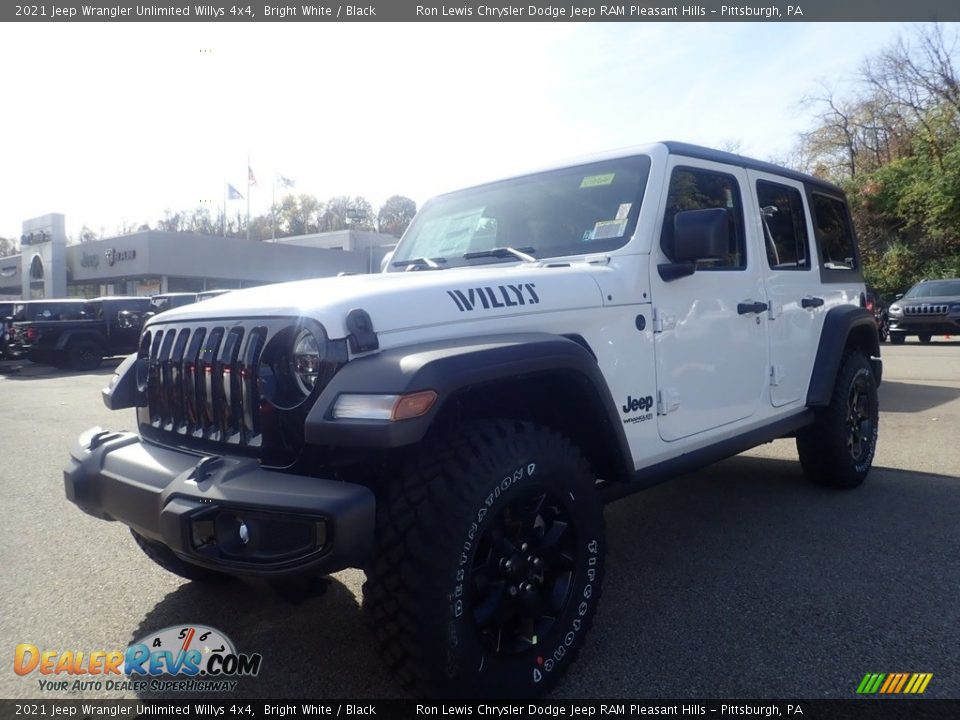 2021 Jeep Wrangler Unlimited Willys 4x4 Bright White / Black Photo #1