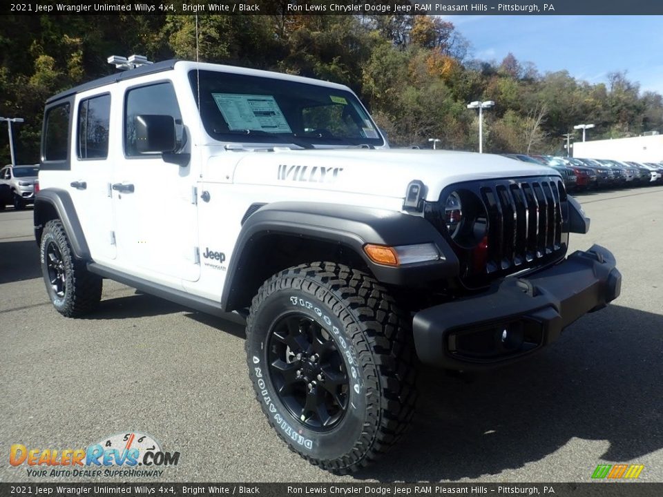 2021 Jeep Wrangler Unlimited Willys 4x4 Bright White / Black Photo #3