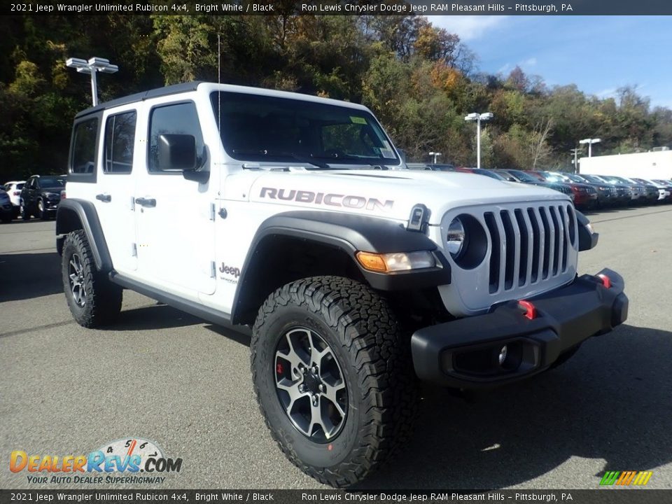 2021 Jeep Wrangler Unlimited Rubicon 4x4 Bright White / Black Photo #3