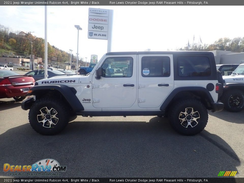 2021 Jeep Wrangler Unlimited Rubicon 4x4 Bright White / Black Photo #7