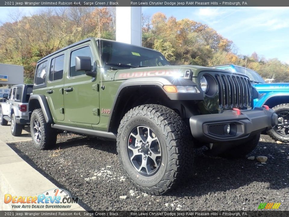 2021 Jeep Wrangler Unlimited Rubicon 4x4 Sarge Green / Black Photo #3