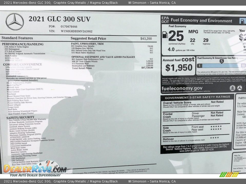 2021 Mercedes-Benz GLC 300 Graphite Gray Metallic / Magma Gray/Black Photo #10