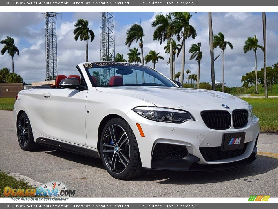 2019 BMW 2 Series M240i Convertible Mineral White Metallic / Coral Red Photo #1