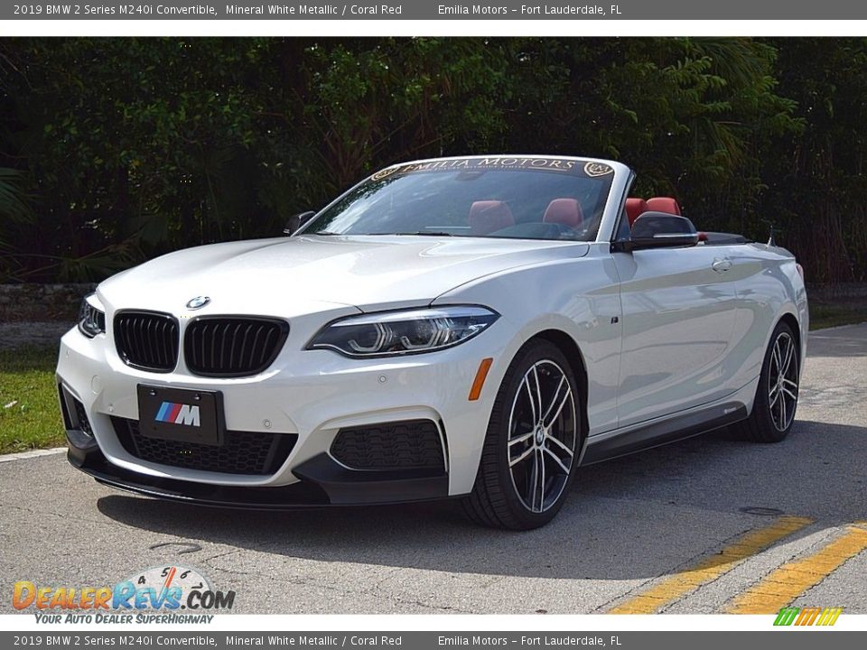 2019 BMW 2 Series M240i Convertible Mineral White Metallic / Coral Red Photo #6