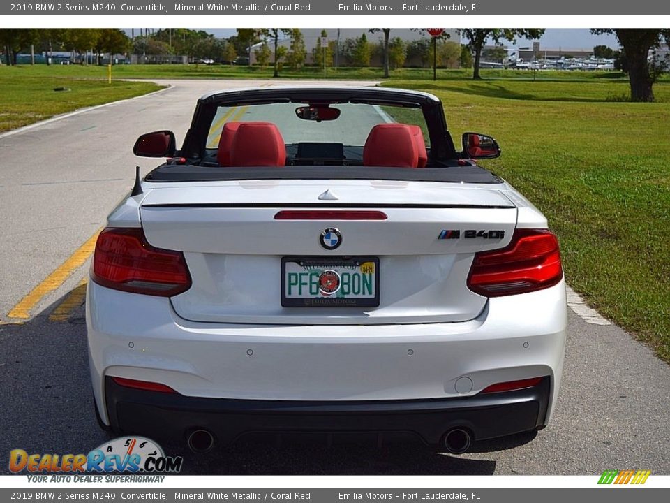 2019 BMW 2 Series M240i Convertible Mineral White Metallic / Coral Red Photo #8