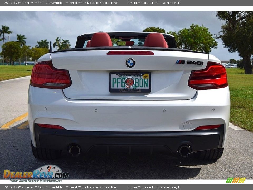 2019 BMW 2 Series M240i Convertible Mineral White Metallic / Coral Red Photo #9