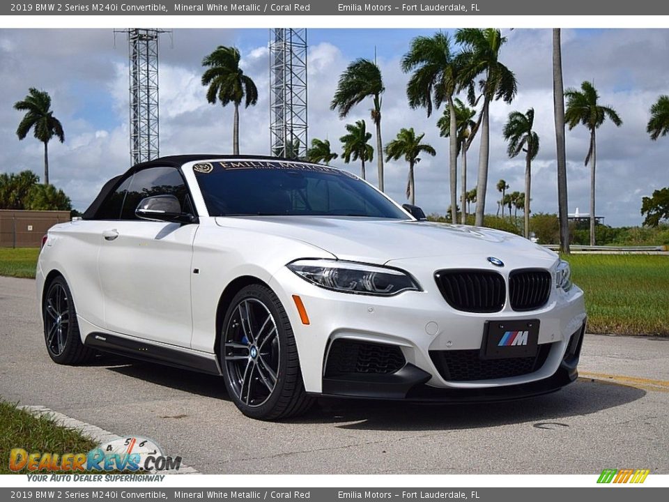 2019 BMW 2 Series M240i Convertible Mineral White Metallic / Coral Red Photo #10