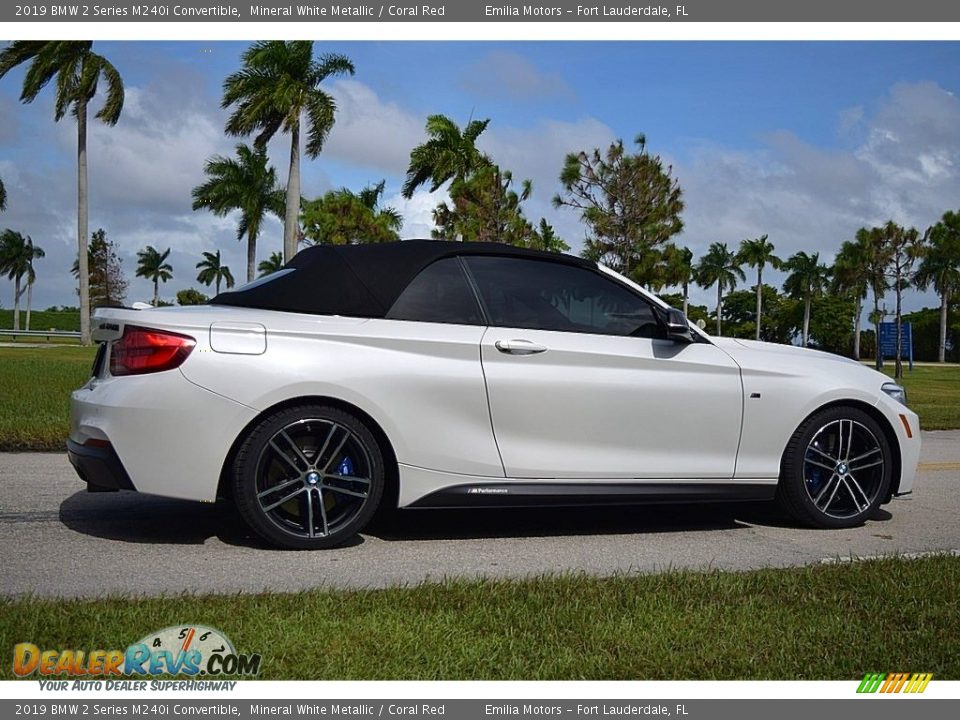 2019 BMW 2 Series M240i Convertible Mineral White Metallic / Coral Red Photo #13