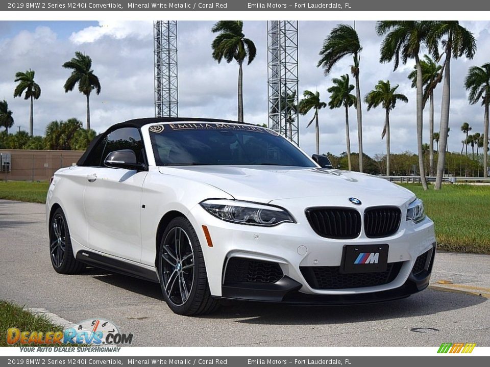 2019 BMW 2 Series M240i Convertible Mineral White Metallic / Coral Red Photo #14