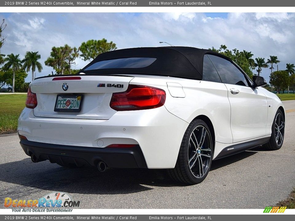 2019 BMW 2 Series M240i Convertible Mineral White Metallic / Coral Red Photo #15