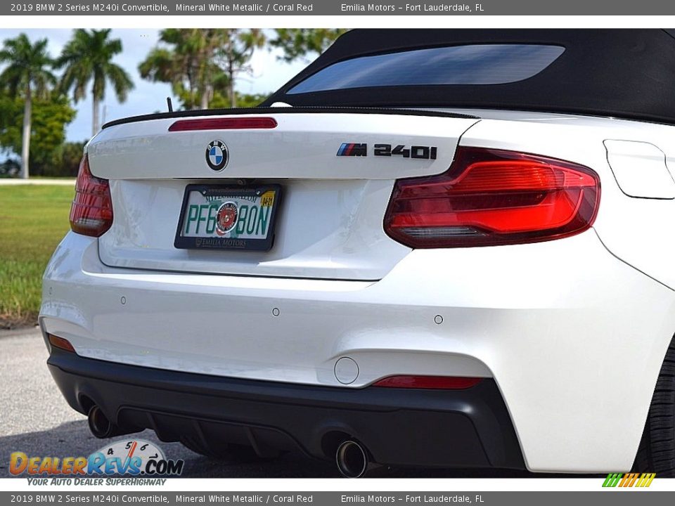 2019 BMW 2 Series M240i Convertible Mineral White Metallic / Coral Red Photo #16