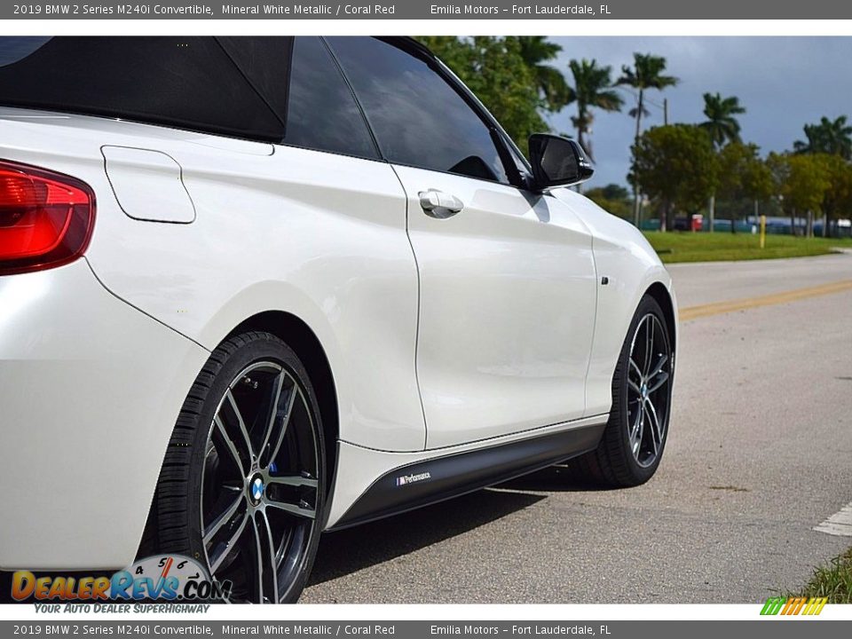 2019 BMW 2 Series M240i Convertible Mineral White Metallic / Coral Red Photo #18