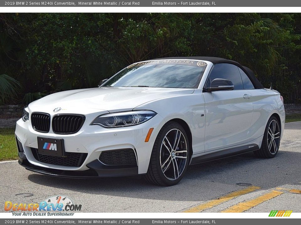 2019 BMW 2 Series M240i Convertible Mineral White Metallic / Coral Red Photo #25