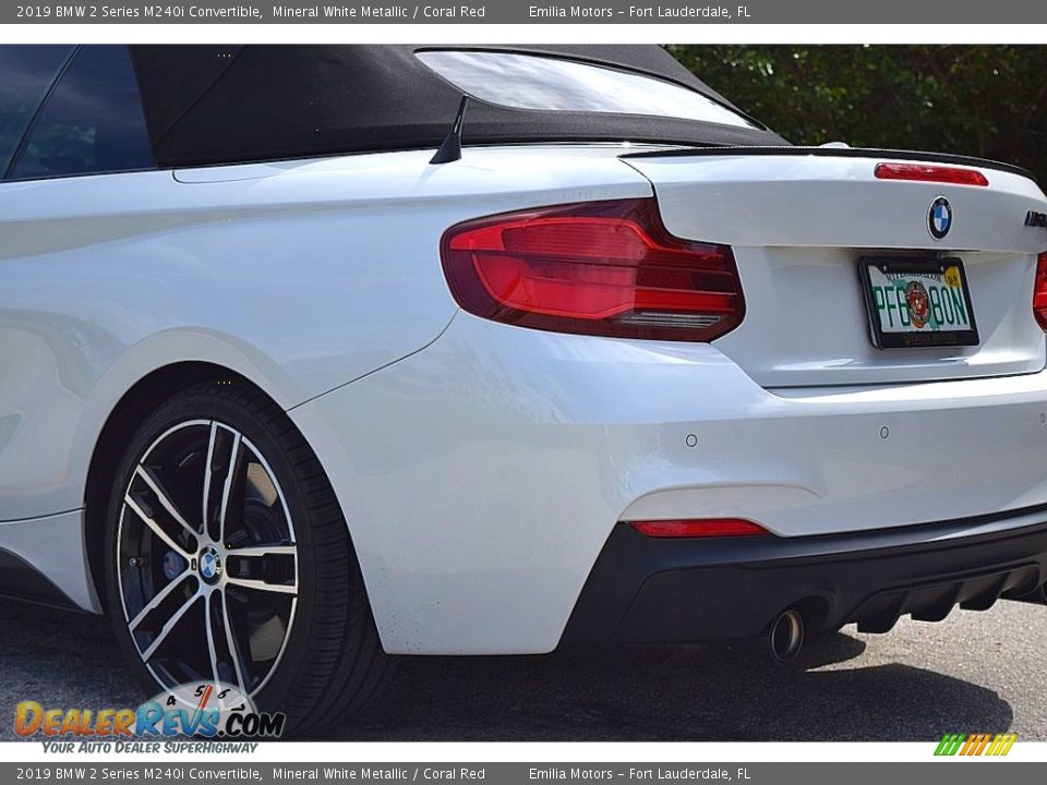 2019 BMW 2 Series M240i Convertible Mineral White Metallic / Coral Red Photo #31