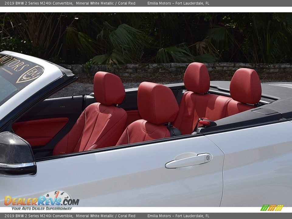 2019 BMW 2 Series M240i Convertible Mineral White Metallic / Coral Red Photo #43