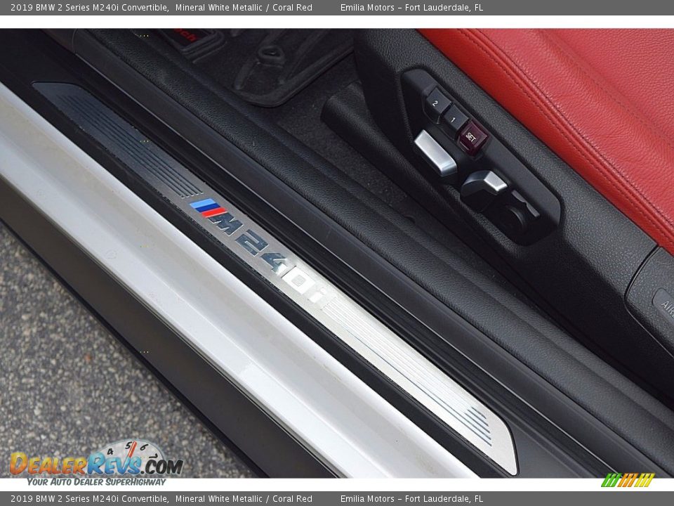 2019 BMW 2 Series M240i Convertible Mineral White Metallic / Coral Red Photo #64