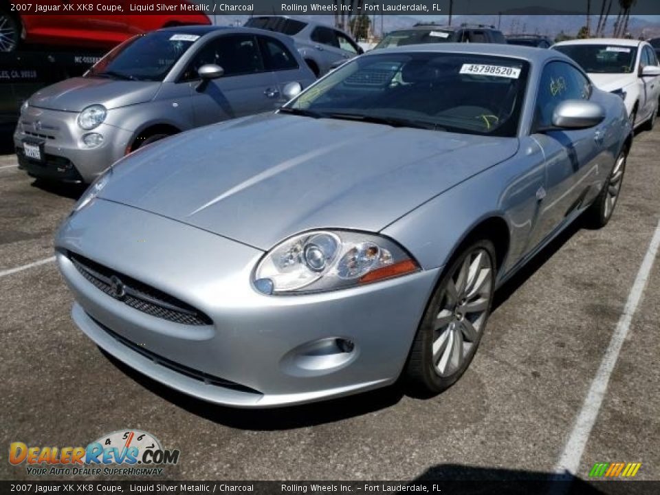 2007 Jaguar XK XK8 Coupe Liquid Silver Metallic / Charcoal Photo #1