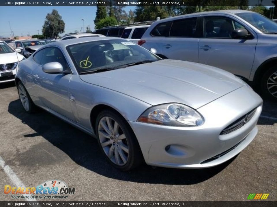 2007 Jaguar XK XK8 Coupe Liquid Silver Metallic / Charcoal Photo #2