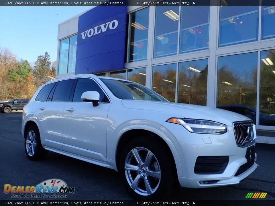 2020 Volvo XC90 T6 AWD Momentum Crystal White Metallic / Charcoal Photo #1