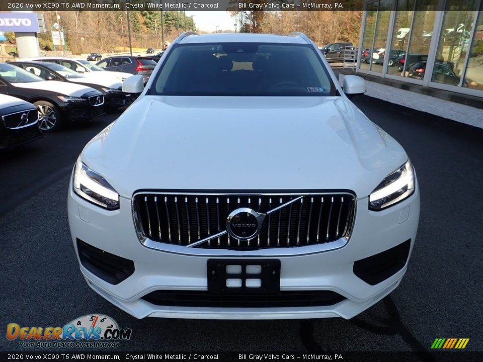 2020 Volvo XC90 T6 AWD Momentum Crystal White Metallic / Charcoal Photo #9