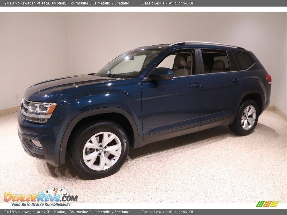 2018 Volkswagen Atlas SE 4Motion Tourmaline Blue Metallic / Shetland Photo #3