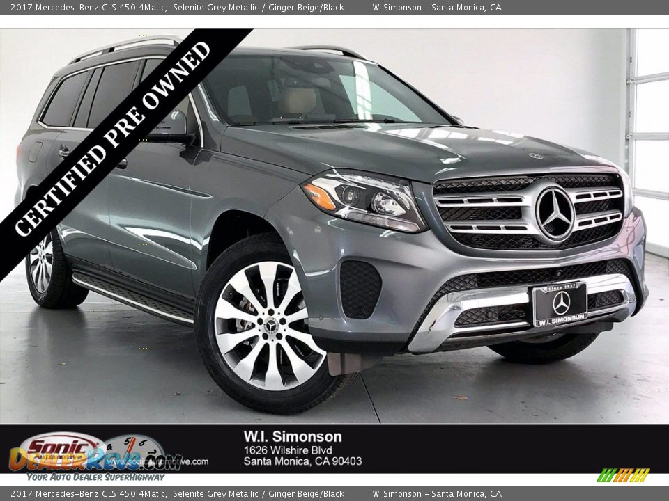 2017 Mercedes-Benz GLS 450 4Matic Selenite Grey Metallic / Ginger Beige/Black Photo #1