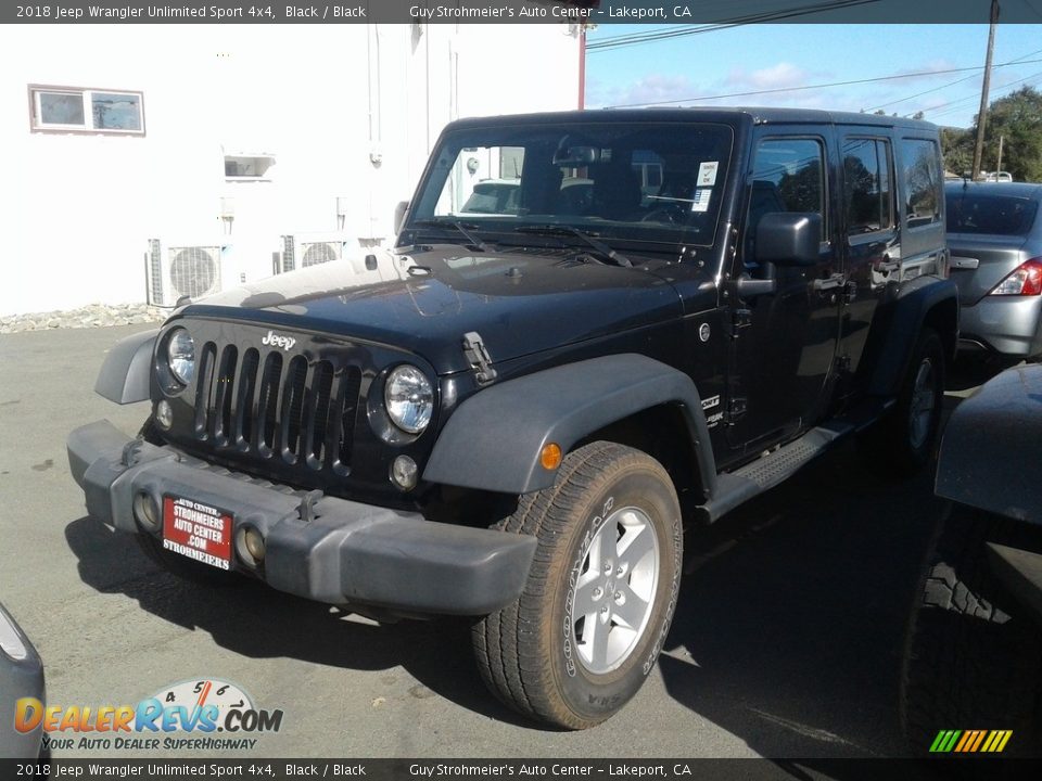 2018 Jeep Wrangler Unlimited Sport 4x4 Black / Black Photo #1