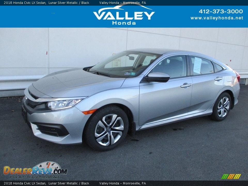 2018 Honda Civic LX Sedan Lunar Silver Metallic / Black Photo #1