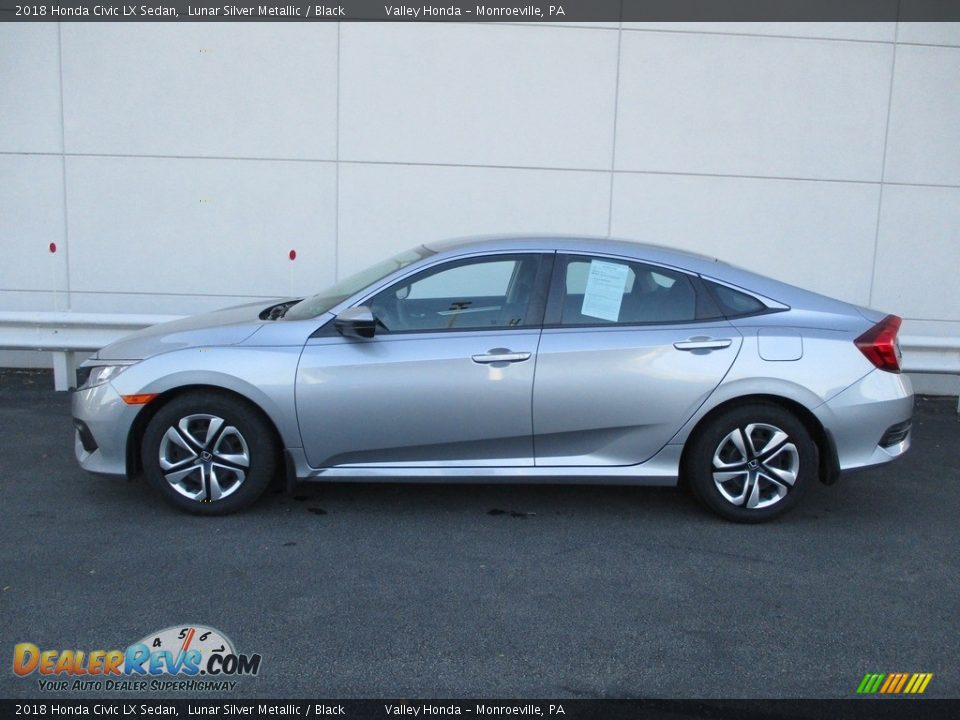 2018 Honda Civic LX Sedan Lunar Silver Metallic / Black Photo #2