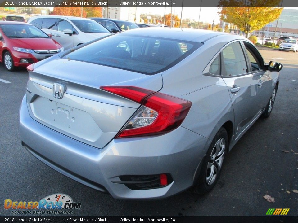 2018 Honda Civic LX Sedan Lunar Silver Metallic / Black Photo #5
